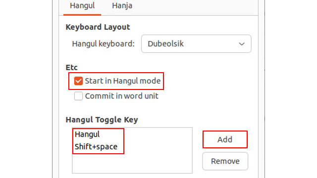 2. IBus Hangul Setup